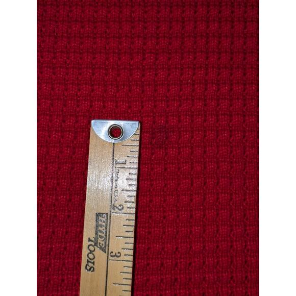 Calvin Klein Women M Red Textured Button Neck Knit Sweater Cozy Winter Christmas - Picture 8 of 12
